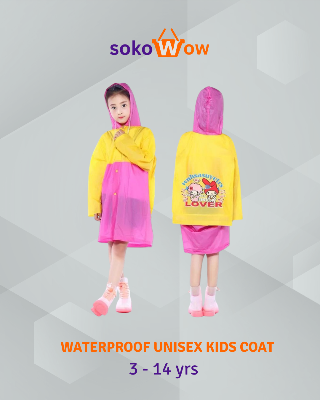 Kids waterproof unisex coat